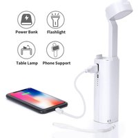 Aigostar LED-bureaulamp, wit, 3 W, 4500 K, 3-niveaus dimbaar met zaklamp, powerbank en telefoonhouder 3-in-1