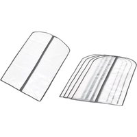 ANQI Zippered Peva Garment Storage Bag, 5-Pack, White