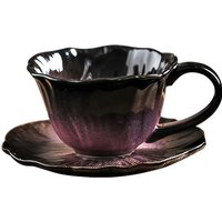 YumiPLUS Gradient Purple Flower Coffee Cup Set