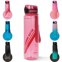 JORDAN & JUDY Tritan Sport Tumbler with Tea Tray and Handle, Solid Rose Red, 1000ml/each