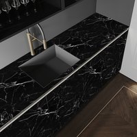 Murgall Black and White Veined Marble Peel and Stick Wallpaper 60x305cm 1 Roll