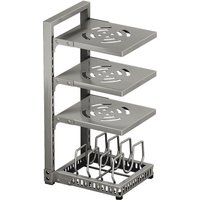 Maxcook carbonstalen pannenrekorganizer voor kast, 4-laags verstelbare pannendekselhouder en pannenrekorganizer, robuuste stalen kookgereiopberger voor keuken- en ladeorganisatie, geschikt voor kookpotten, pannen en deksels, 23 x 28 x 53 cm MCZW9255, nieuwjaarsuitverkoop, topcadeautips