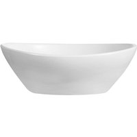 DeerValley ovale keramische opzetwastafel voor de badkamer, praktisch, hygiënisch, combineert stijl en functie, ideaal voor modern badkamerontwerp, 406 x 330 mm wit