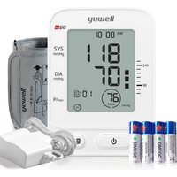 yuwell Upper Arm Blood Pressure Monitor | Medical Grade, Blood Pressure Machine for Home Use | Wide Range BP Cuff, Large Display, 99 Readings, Power Adapter(YE660E)