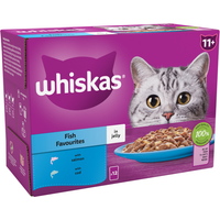 Whiskas 11+ Fish Favourites Senior Wet Cat Food Pouches in Jelly 12 x 85g