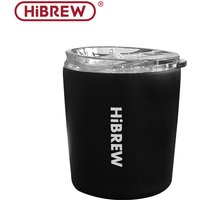 HiBREW 240ml Portable Hanging Ear Style Coffee Thermal Mug Foldable Filter Stainless Steel Double Wall Vacuum Insulated Coffee Cup - Black