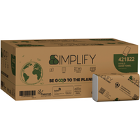 Papernet V fold Hand Towels, pure cellulose, 203mm x 105mm 206 per clip, 2ply, 16.5 GSM CARBON NEUTRAL