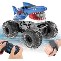 2.4 G Dual Control Shark RC Car, Waterproof with Water Spray & 360° Stunt Function, Gift Toy for Boys and Girls.