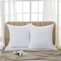 Meeallhome Satin-stripe Breathable Down Alternative Microfiber Filled pillow 50*75cm*2 White