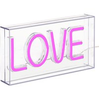 Atmosphera LED Neon Tafellamp Liefde - Roze, 23 x 4 x 12,5 cm