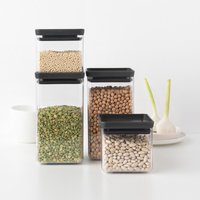 Brabantia Tasty+ Square Canister, Black, Set of 4