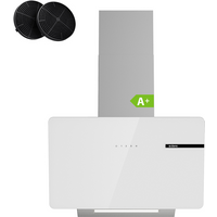 Ciarra 60 cm schuine afzuigkap, touchbediening, 580 m³/u, glas en roestvrij staal, met optionele afvoer- of recirculatie-installatie