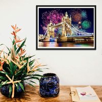 JU7CER DIY 5D Full Drill Diamond Painting Kit - Bridge Design | Adult Home Wall Decor | Cross Stitch Digital Art 12×16 Inches (30×40cm)