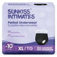 SUNKISS INTIMATES SUNKISS Disposable Period Underwear for Women with Heavy Flow, Low-Rise Unscented Postpartum Essentials, Black, XLarge, 10 Count