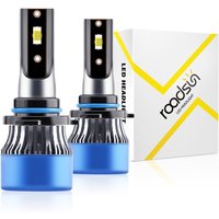Roadsun 9006/HB4 Bulbs Super Bright 6000K Cool White 9006 Light Bulbs HB4 Powersport Bulbs with Fan Easy Plug-N-Play IP68 Driving Fog Spot Light