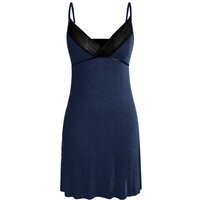 IZURIA collar wide lace v-neck navy suspender dress M