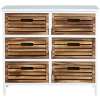 Interiors by Premier Storage Unit Portsmouth 6 Drawer White/Natural