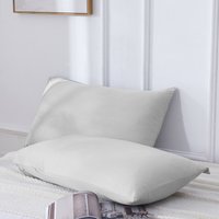 【Summer Cooling Textile】MEROPE, Bamboo Pillow case, 50x75cm, light grey, 2pack