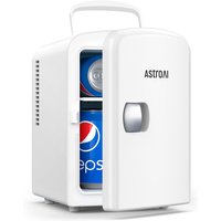 AstroAI Mini Fridge, 4Liter / 6Can AC/DC Portable Thermoelectric Cooler & Warmer for Skincare, Beverage, Food, Home, Office and Car, ETL Listed – White