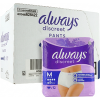 Always Discreet Incontinence Pants Women M 2 x 12 Pants