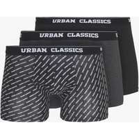 Urban Classics boxershortjes 3-pack onderbroeken - AOP/zwart/anthraciet - M