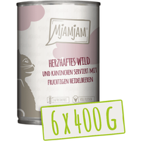 MjAMjAM - Hartig wild en konijn met bosbessen 400 g*6