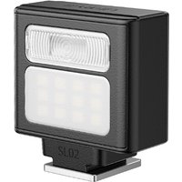 ULANZI SL02 Mini Flits Speedlite met Videolicht, GN8 6500K Camera Mini Zaklamp Invullicht voor Canon Fuji Sony Nikon en andere SLR Digitale Camera’s, 4 Vermogensniveaus Camera Flitser Speedlight