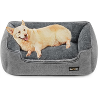 Feandrea 100% Polyester Pet Bed, Dog Bed, Dog Sofa Bed, 90x75x25cm, Light Grey