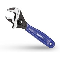 WORKPRO 150 mm Adjustable Wrench Adjustable Metric Spanner Made of Cr-V Steel and Soft Bi-Material Handle