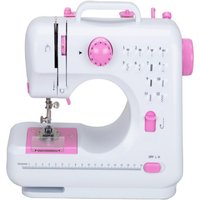 IAGREEA Mini Portable Electric Sewing Machine, 12 Stitches Dual Power Sewing Machine with LED Light, Easy to Use for Home DIY, Clothing Mending & Kids Craft Projects, Pink