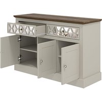 Galano Sufly 3-Door 2-Drawer Sideboard – Storage Cabinet with Drawers and Shelves for Living Room, Bedroom, or Kitchen – Light Grey/Oak Finish