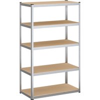 Ochama 5-Tier Shelving Unit, Steel Shelving Unit for Storage, for Garage, Shed, Load Capacity 750 kg, Silver