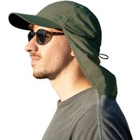 TOP-EX Men's Sunblock Waterproof Adjustable Baseball Cap with Neck Flap M/L Armygreen