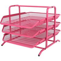 Senhoglb 3 Tier A4 Mesh in Tray,Pink, New Year Sale , Top gift picks