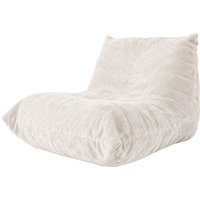 URBAN MEUBLE Luxury Silver Thread Chenille Bean Bag Lazy Sofa Beige 90x100x80cm
