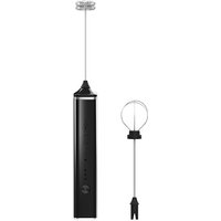 MHW-3BOMBER Electric Milk Frother, 3-in-1 Handheld Foam Maker for Hot/Cold Foam, Stainless Steel Whisk, Coffee Frother for Cappuccino/Latte - Black