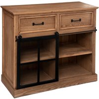 Atmosphera Danik Dressoir - Hout en Glas, 1 Deur, 2 Lades