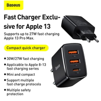 Baseus Compact Snellader - Zwart