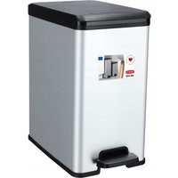 Curver Decobin slanke afvalemmer - 25 liter - metallic - premium opbergoplossing, duurzaam kunststof, moderne huisorganisatie