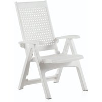 SP Berner Shaf metalen fauteuil met meerdere posities wit - Duurzame opbergoplossing van gerecycled plastic, gemaakt in Spanje