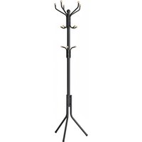 Ochama Metal Hall Tree, Freestanding Coat Rack with 12 Hooks for Entryway, Clothes and Hats, Black
