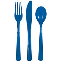 Unique Plastic Cutlery, Royal Blue, 18 pack