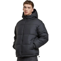 Urban Classics basic gewatteerde jas met capuchon winterjassen/mantels zwart L