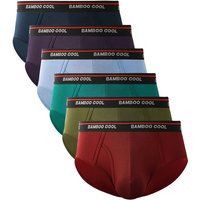 BAMBOO COOL Mens Breathable Soft Underwear Open-fly Classic Briefs Tag-free S (6 Pack)