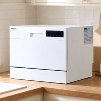 ochama Mini Tabletop Dishwasher, Freestanding, Counter‑Top Dishwasher, Holds 6 Standard Place Settings, 30‑Minute Quick Wash, 24‑Hour Delayed Start, 8 Major Functions