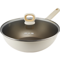 COOKER KING 32 cm antiaanbakwok, met glazen deksel, titanium-versterkte antiaanbaklaag, PFOA-vrij, geschikt voor inductiekookplaat