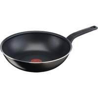 Tefal Easy Cook & Clean wokpan, zwart, 28 cm, aluminium behuizing, titanium antiaanbaklaag (PFOA-vrij, loodvrij, cadmiumvrij), Thermo-Signal-technologie, volledig afgedichte coating aan binnen- en buitenkant, diffusiebodem, ergonomische handgreep, extra diepe ronde vorm, vaatwasmachinebestendig, geschikt voor gas, elektrisch, keramisch, halogeen en afgedekte kookplaten, niet geschikt voor inductie