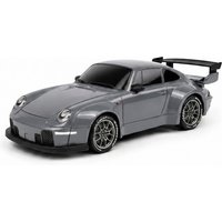 1:24 4WD RC Drift Car with Adjustable Gyro Stabilizer & Professional Steering Servo, 2.4G Proportional Remote Control Hobby Race Car, Controllable Front & Rear LED Lights, Dual Interchangeable High-Grip Racing & Low-Friction Drift Tires, 7.4V Lithium Battery, Independent Shock Suspension, Full Accessory Kit Traffic Cones Screwdriver USB Charger, Gray Retro Wide Body RC Drifting Vehicle for Teens Adult RC Enthusiasts, 1 Pack gray
