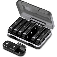 Weekly Pill Organizer 3 Times a Day, Portable Travel Pill Box 7 Day with Large Pill Containers, Light-Proof Pill Case for Vitamins, Medication, Supplements and Fish Oils (Black)