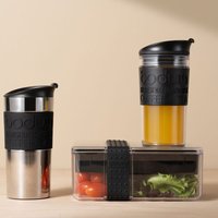 Bodum Vacuum Travel Mug, Silver & Black, 350ml